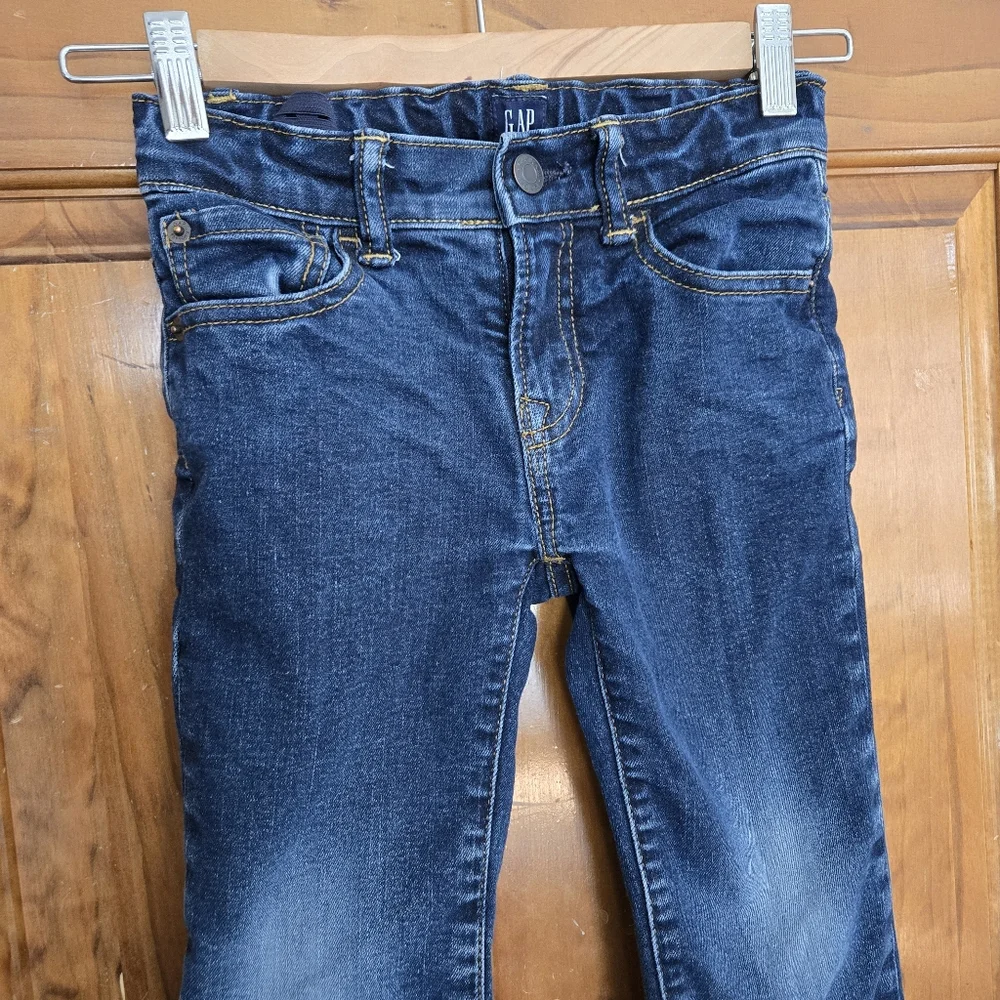 GAP Plaid Flannel Lined Boys Jeans Sz 6 Regular Straight EUC
